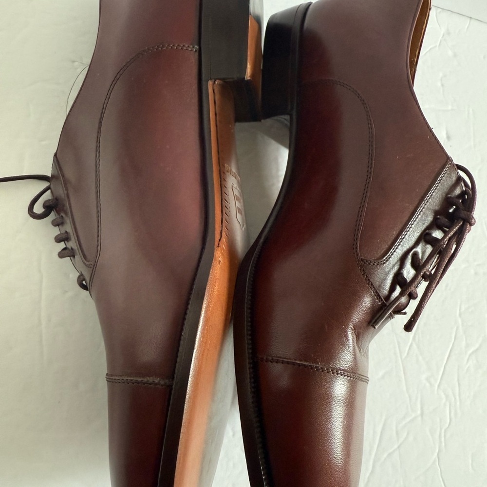 Natalino Salazzo Brown Oxfords Leather Brown Men's Formal Dress Shoes Size 40 - Picture 10 of 12